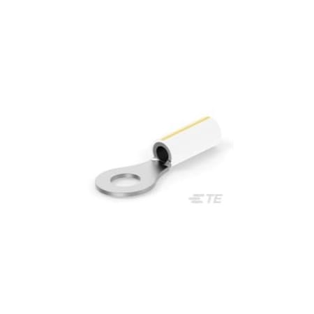 Te Connectivity Ring Terminal, 1/4 in Stud Size, 10 AWG, PVF2 Insulated 696424-7
